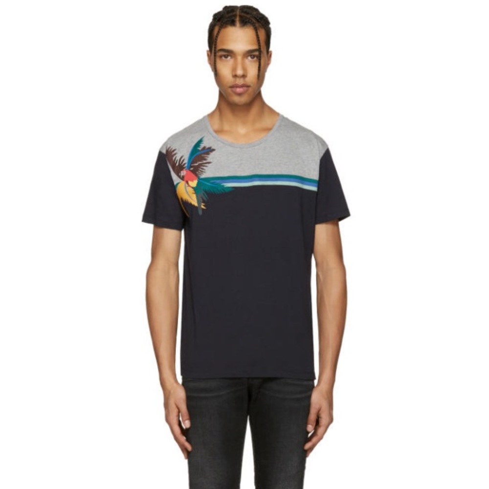 Valentino Navy Parrot and Tree T-Shirt
